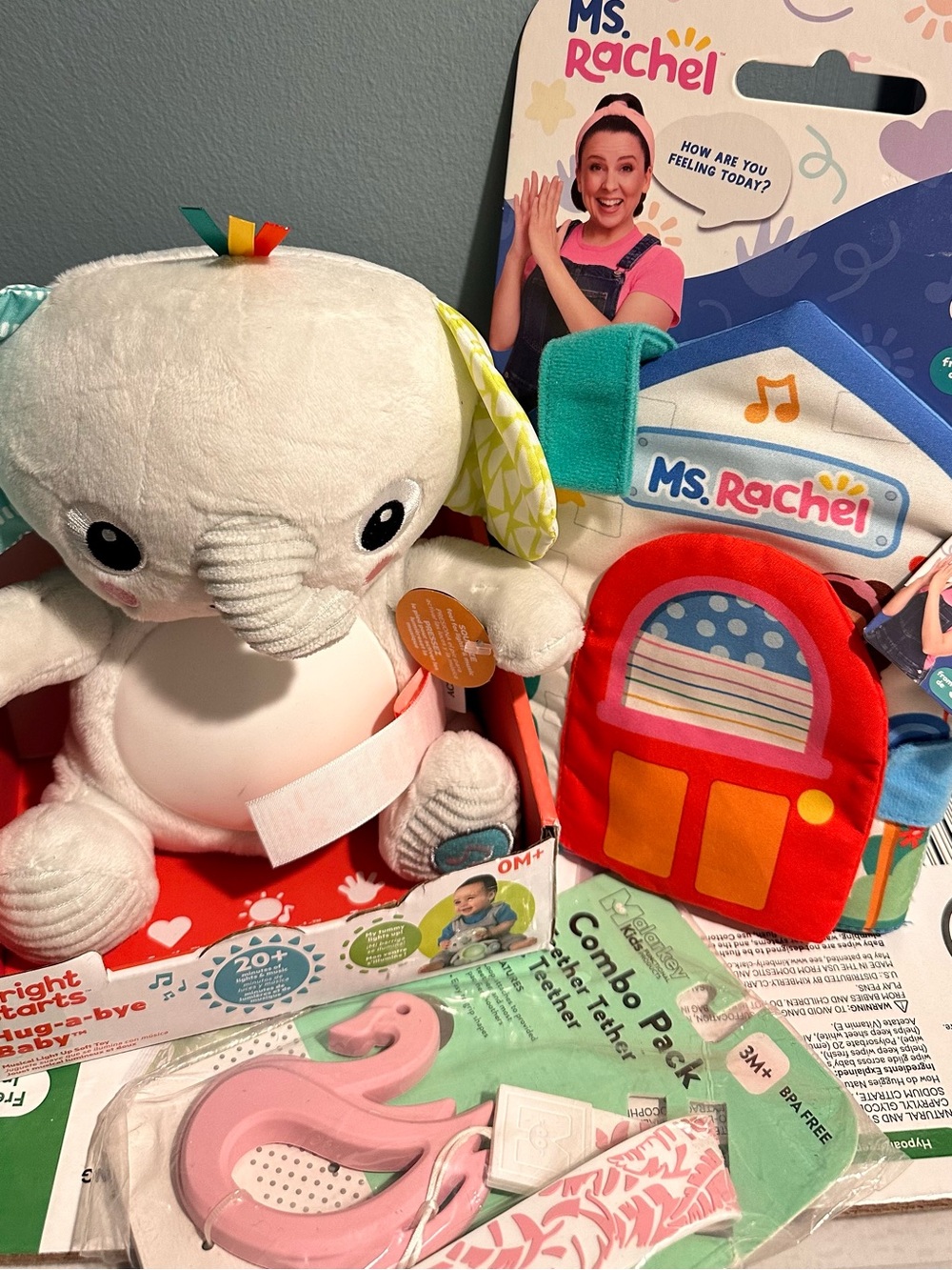 Ms Rachel soft toy, Plush Elephant interactive toy and teether infant toy set
